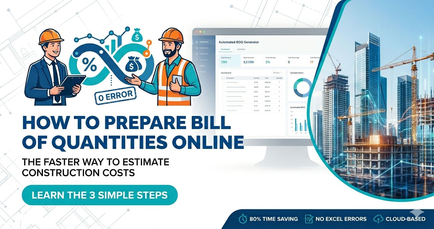 AI construction estimating platform generating automated BOQ cost estimates and project schedules